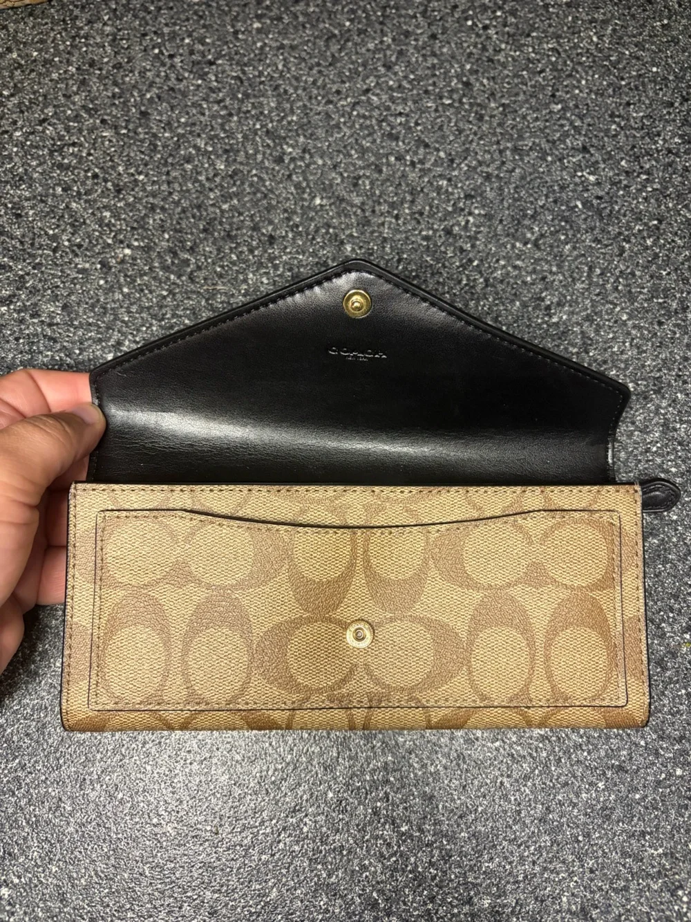 Coach Two-Tone Signature Canvas & Black Leather Wallet - Picture 8 of 8